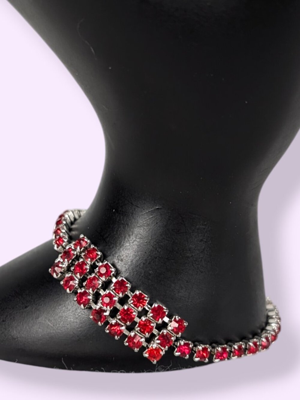 Dainty Red Rhinestone Bracelet
